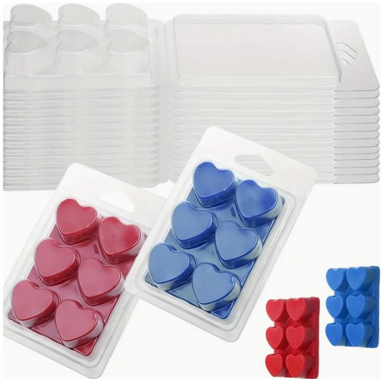 ΠΛΑΣΤΙΚΟ ΔΙΑΦΑΝΟ ΚΑΛΟΥΠΙ ΓΙΑ WAX MELTS 6 ΚΑΡΔΙΕΣ